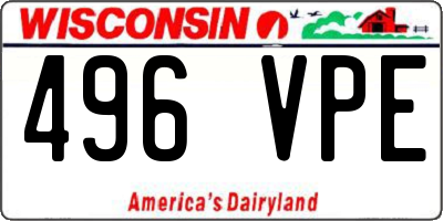 WI license plate 496VPE