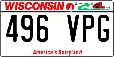 WI license plate 496VPG