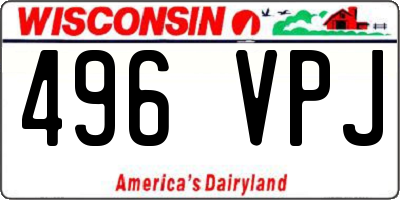 WI license plate 496VPJ