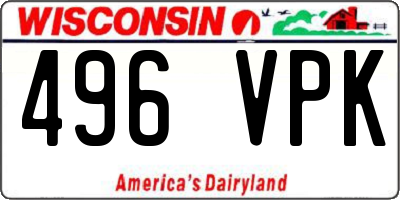 WI license plate 496VPK