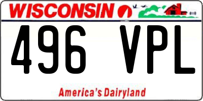 WI license plate 496VPL