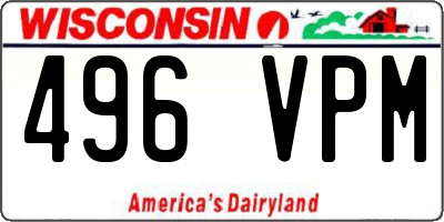 WI license plate 496VPM