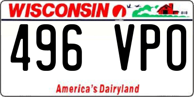 WI license plate 496VPO