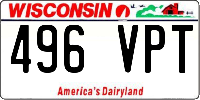 WI license plate 496VPT