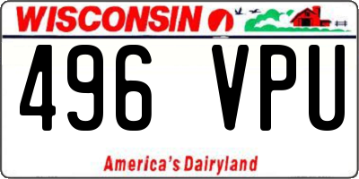 WI license plate 496VPU