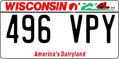 WI license plate 496VPY