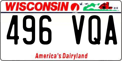WI license plate 496VQA
