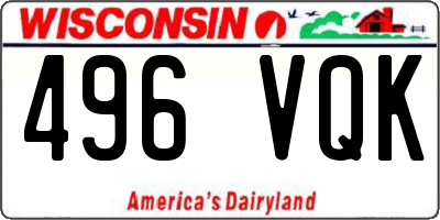 WI license plate 496VQK
