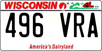 WI license plate 496VRA