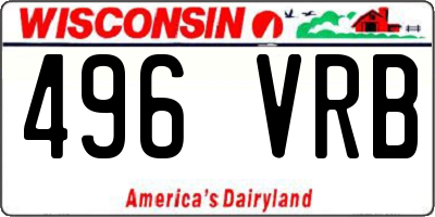 WI license plate 496VRB
