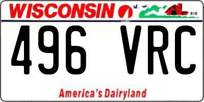 WI license plate 496VRC