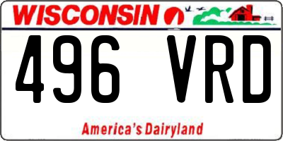 WI license plate 496VRD