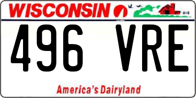 WI license plate 496VRE