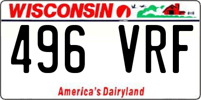 WI license plate 496VRF