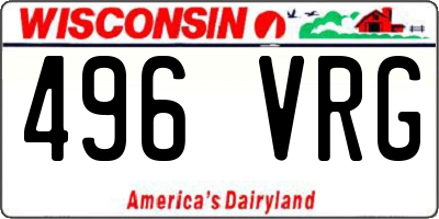 WI license plate 496VRG