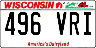 WI license plate 496VRI
