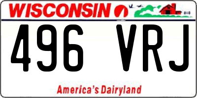 WI license plate 496VRJ