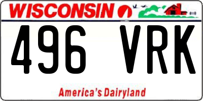 WI license plate 496VRK