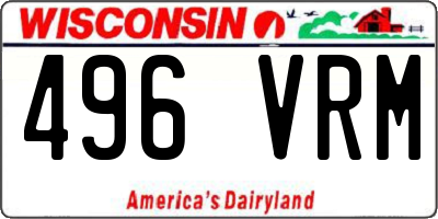 WI license plate 496VRM