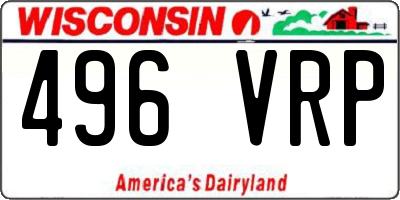 WI license plate 496VRP