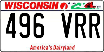 WI license plate 496VRR