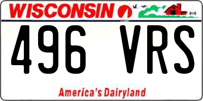WI license plate 496VRS
