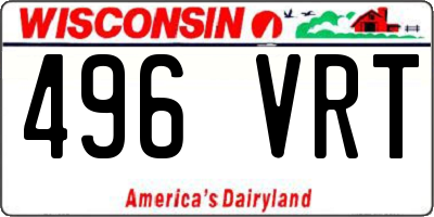 WI license plate 496VRT