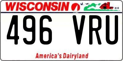 WI license plate 496VRU