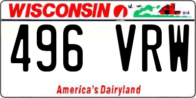 WI license plate 496VRW
