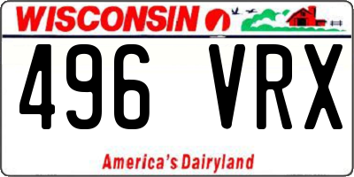 WI license plate 496VRX