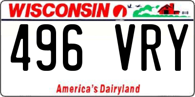 WI license plate 496VRY
