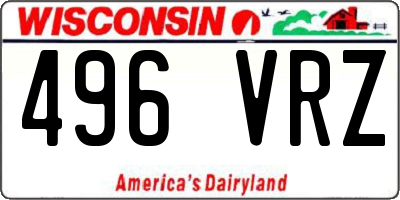 WI license plate 496VRZ