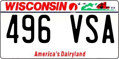WI license plate 496VSA