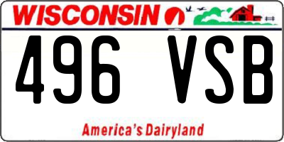 WI license plate 496VSB