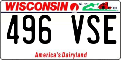 WI license plate 496VSE