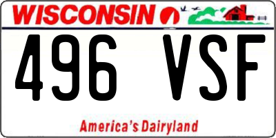 WI license plate 496VSF