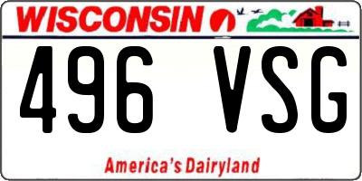 WI license plate 496VSG