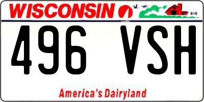 WI license plate 496VSH