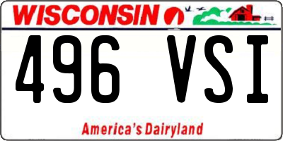 WI license plate 496VSI