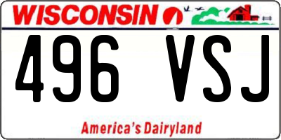 WI license plate 496VSJ