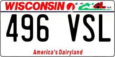 WI license plate 496VSL