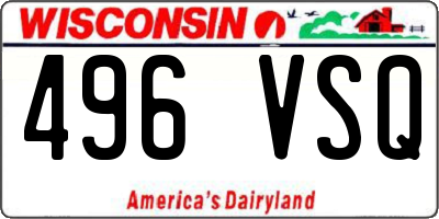 WI license plate 496VSQ