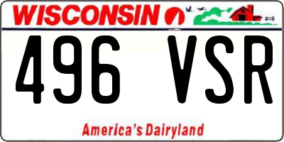 WI license plate 496VSR