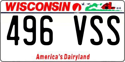 WI license plate 496VSS