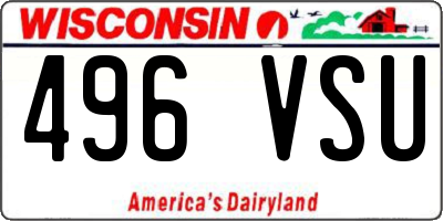 WI license plate 496VSU