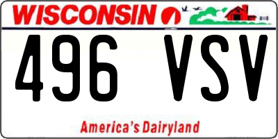 WI license plate 496VSV