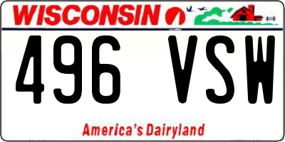 WI license plate 496VSW