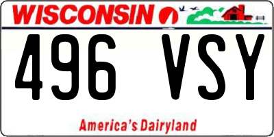 WI license plate 496VSY