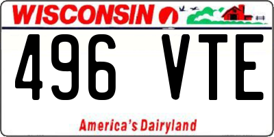 WI license plate 496VTE