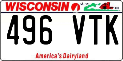 WI license plate 496VTK